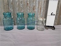 Old canning jars w/glass lids