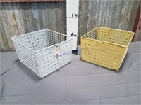 Pair of locker baskets (white, yellow)