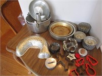 Baking selection; cake, pie pans, molds, & cookie