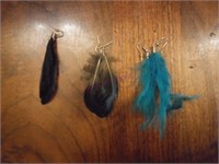 3 Sets of feather Earings