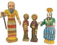 4 Carved Religious Figures