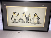 1999 Counted Cross Stitch  Art-Group of Penguins