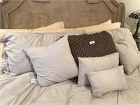 Lot of 11 Pillows, 1 King Comforter & Pillow Cover