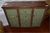 Very Nice Wood w/Green Painted Features 4 Drawer,2