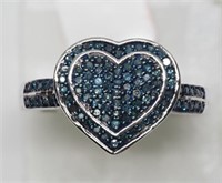 ($64) Sterling Silver Rhodium Plated 94 Blue