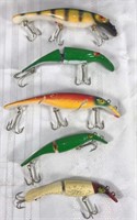 Five large vintage Drifter Tackle lures