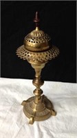 18" tall brass incense  candle burner