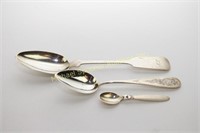 THREE CONTINENTAL AND STERLING SILVER SPOONS