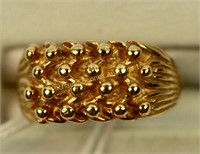 9K GOLD ENGLISH VINTAGE ROPE STYLE RING