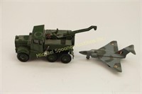 TWO VINTAGE DINKY TOYS - MILITARY TRUCK AND PLANE