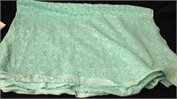 Very nice turquoise laced material approx 5 yards