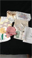 Group of vintage embroidered linens