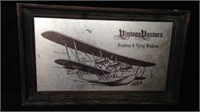 22"x14" Wood framed wood airplane artwork
