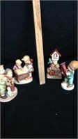 4 collectible ceramic figurines marked Lefton and