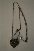 Vintage Asian Heart Pendant Necklace