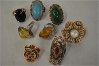8 Antique Asian Rings