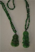 2 Antique Asian Necklaces with Pendants