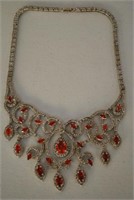 Antique Asian Formal Red Stone Necklace