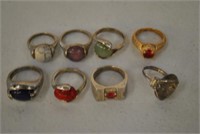 8 Antique Asian Rings