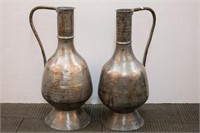 Turkish Monumental Copper Water Pitchers, 2