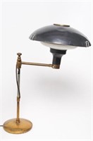 Vintage Swing-Arm Lamp, Enameled Metal & Brass
