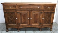 Antique carved oak buffet