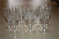 7 Pinwheel Crystal Wine Glasses