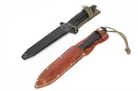Spear Point Bayonet & Hunting Knife in Scabbards