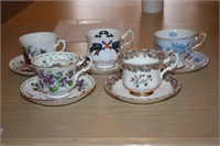 5 Cups & Saucers including Paragon