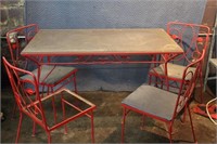 Red Patio Table w/ Chairs