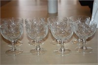 8 Pinwheel Crystal Glasses