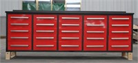 NEW 25 Drawer Red Steel Work Bench