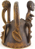 Senufo figural helmet mask with beads
