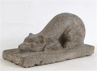 A rare Aztec (1300-1521) stone carved ferret