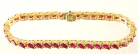 14kt Gold diamond & ruby ladies bracelet