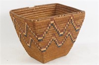 Salish antique rectangular basket