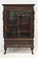Chinese highly carved china cabinet circa 1920