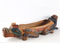 Northwest Coast Wood Carved Feast Bowl