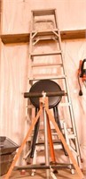 Shop roller, folding stool, folding step ladder