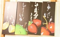 Set of (4) fruit spray canvases
