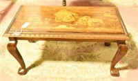 Intricately inlaid oriental Rosewood bench