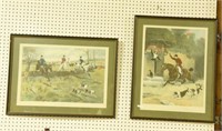 (2) framed foxhunt prints by P.E. Waller: The