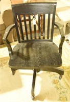 Contemporary office chair in rustic black paint