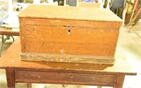 Antique Oak document box initial Wm. Miller