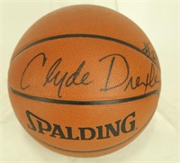 CLYDE DREXLER AUTOGRAPHED OFFICIAL SIZE BASKETBALL