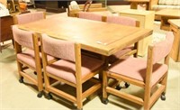 Pine crate furniture dining table and (6) chairs