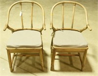 Pair of bentwood Rattan contemporary side chairs