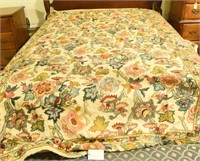 Beautiful crewel floral rug/bed cover (9ft x6ft)