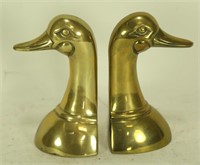 PAIR OF 100% CAST BRASS DUCK BOOK END STANDS