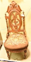 Victorian Walnut highly carved side chair w/